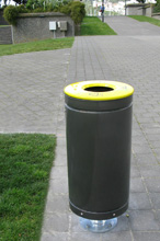 Civic bin on the waterfromt